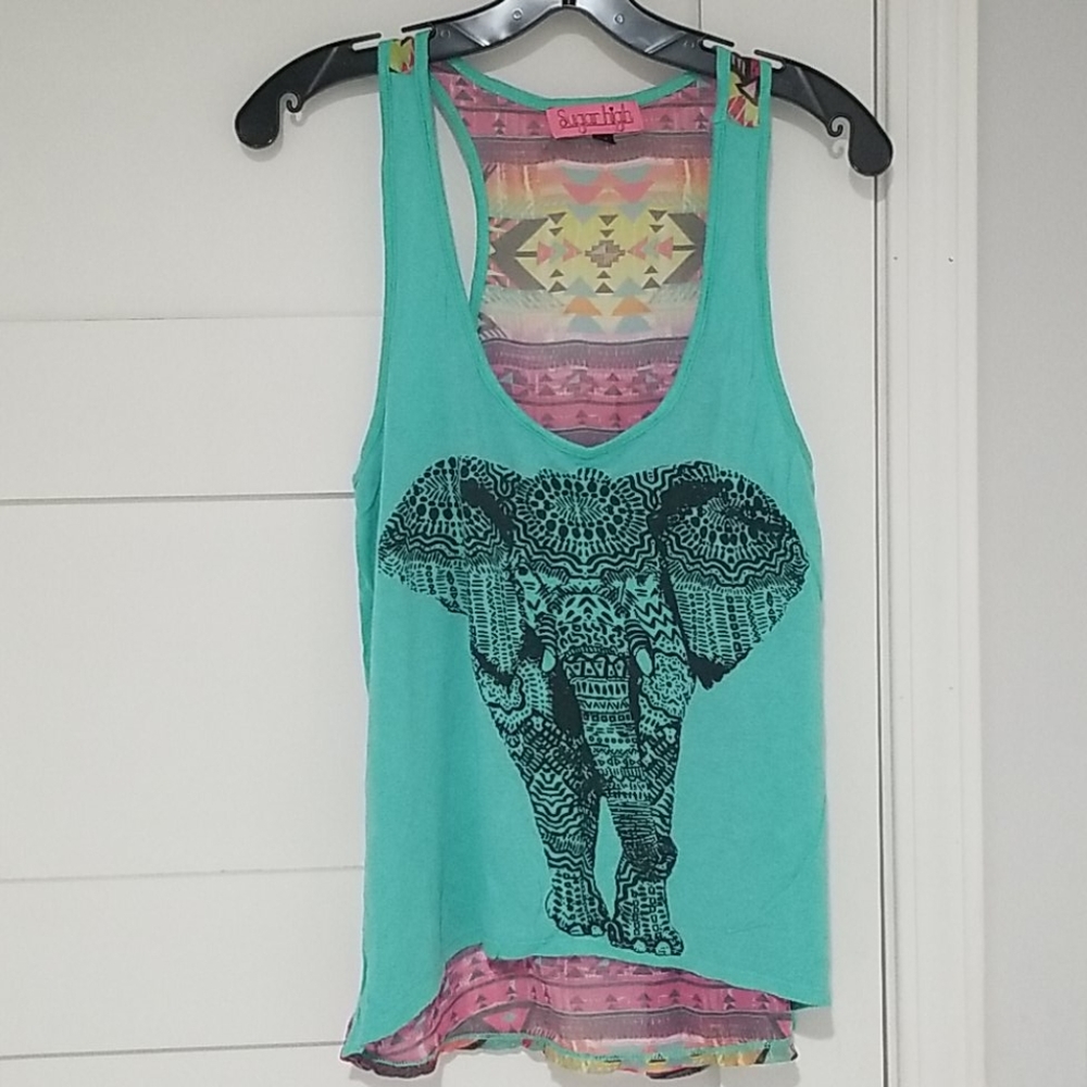Sugar High • Elephant Tank Top, Size M
